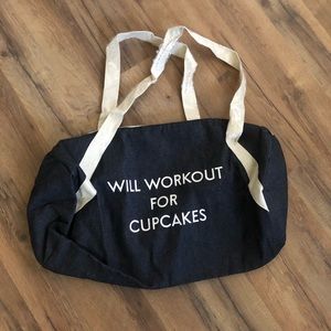 Private Party Denim Quote Gym Bag